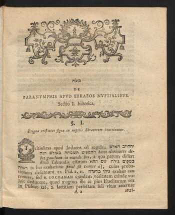 Sectio I. historica