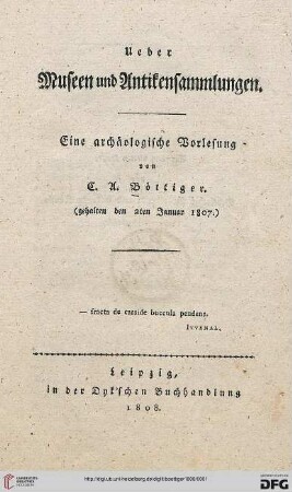 Ueber Museen und Antikensammlungen