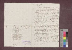 Hans Senn von Marzell verkauft der badischen Landesherrschaft 9 Jauchert Wald um 84 Gulden Basler Währung.