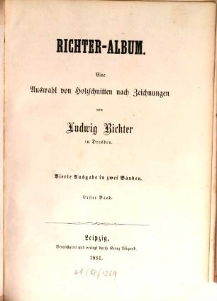 Richter-Album : eine Auswahl von Holzschn. nach Zeichn. von Ludwig Richter, 1
