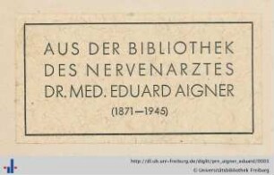 [Provenienz]: Aigner, Eduard