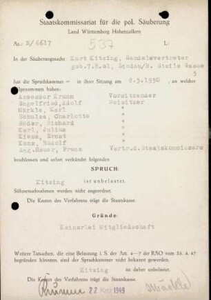 Kitzing, Kurt