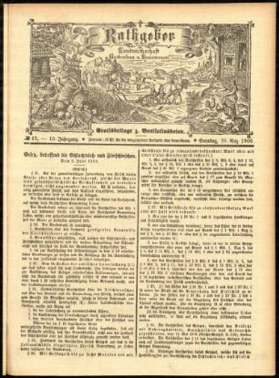 Ausgabe vom Sonntag, den 26. August 1900.