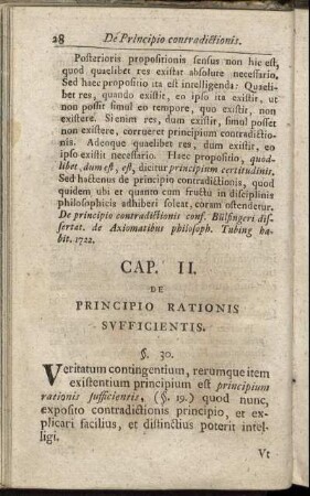 Cap. II. De Principio Rationis Sufficientis.