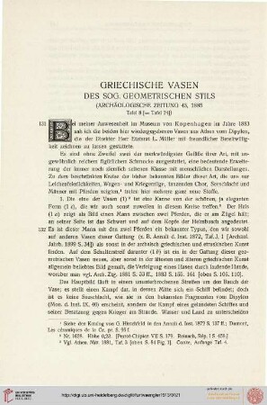Griechische Vasen des sog. geometrischen Stils (1885)