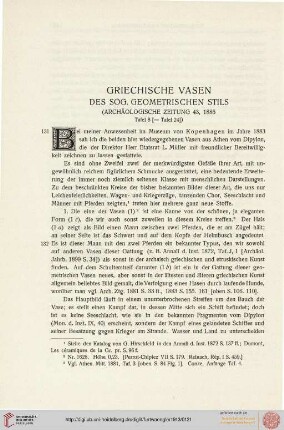 Griechische Vasen des sog. geometrischen Stils (1885)