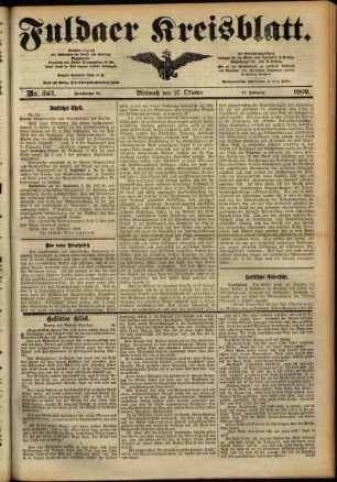 Ausgabe vom Mittwoch, den 27. Oktober 1909.