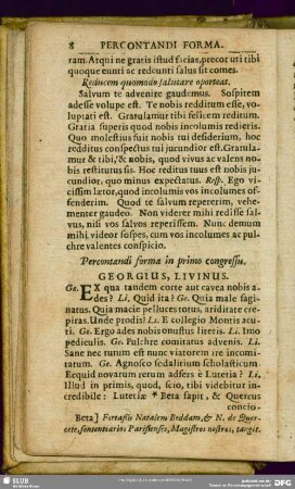 Percontandi forma in primo congressu