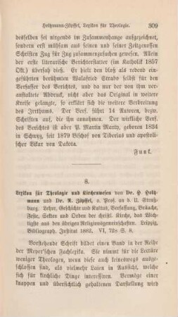 309-310 [Rezension] Holtzmann, Heinrich Julius, Lexikon für Theologie und Kirchenwesen