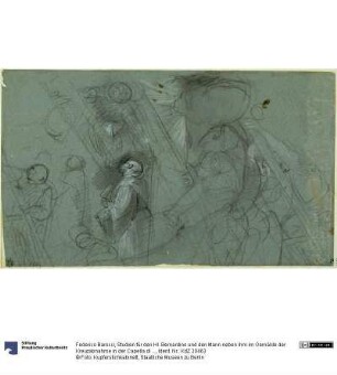 Studien für den Hl. Bernardino und den Mann neben ihm im Gemälde der Kreuzabnahme in der Capella di San Bernardino im Dom von Perugia
