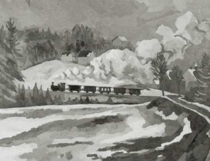 Landschaft mit Kleinbahn