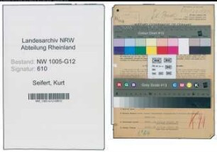 Entnazifizierung Kurt Seifert , geb. 27.03.1903 (Techn.Angestellter)