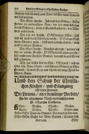 Umb den Schutz der Christlichen Kirchen/ und Erlangung deß lieben Friedens.