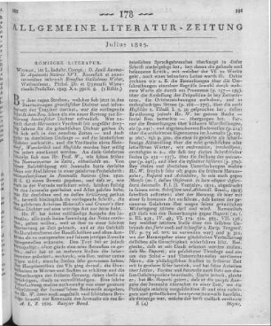 Weber, E. W.: D. Junii Juvenalis Aquinatis Satirae XVI. Weimar: Industrie-Comptoir 1825