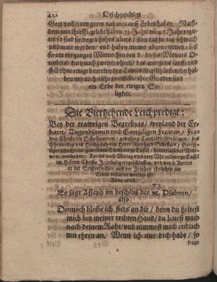 Die vierzehende Leichpredigt : Bey der trawrigen Begrebnis weyland der Erbarn Tugendsamen und Gottseligen Frawen [...] Christinen Schefferinnen [...]