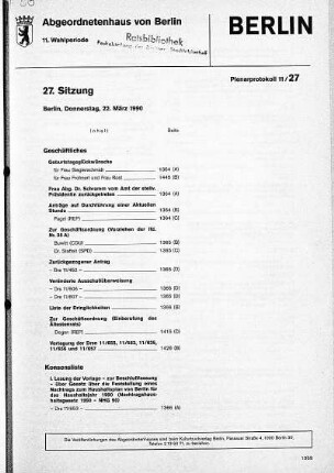 Nr. 27, 22. März 1990