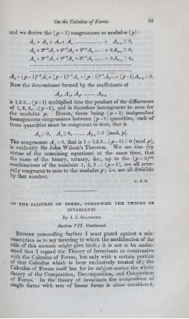 On the calculus of forms, otherwise the theory of invariants.