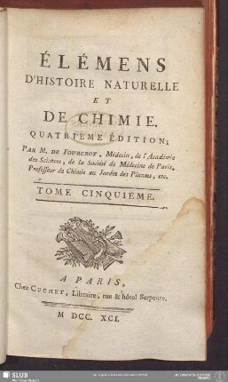 5: Elémens D'Histoire Naturelle et De Chimie