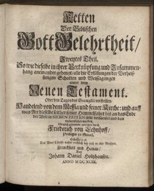 2: Ketten Der Biblischen GottGelehrtheit ... Theil. 2
