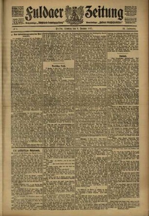 Ausgabe vom Montag, den 09. Januar 1911.