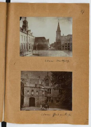 Marktplatz, Edam / Grote Kerk, Edam: Ansichten (aus: Skizzen- und Fotoalbum 27)