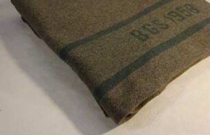 Wolldecke BGS mit eingewebter Angabe (BGS 1958)