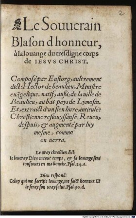 Le souverain blason d'honneur