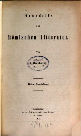 Grundriß der römischen Litteratur