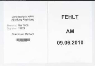 Entnazifizierung Michael Czierlinski, geb. 31.08.1906 ()
