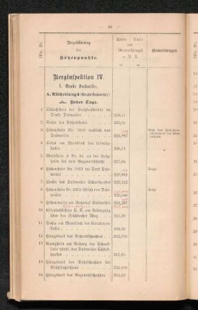 Berginspektion IV.