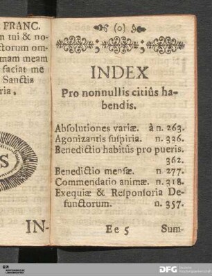 Index Pro nonnullis citius habendis.