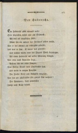 Der Haberecht.