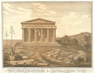 Gärtner, Friedrich von; Sizilien; "Ansichten der am meisten erhaltenen Monumente Siciliens" - Tempel der Concordia zu Agrigent (Perspektive)