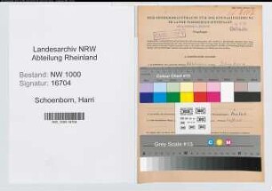 Entnazifizierung Harri Schoenborn, geb. 27.06.1916 (Zollassistent)