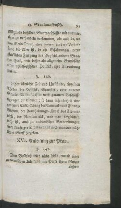 XVI. Anleitung zur Praxi.