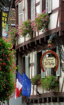 Frankreich. Alsace. Haut Rhin. Colmar. Altstadt. Typische Fachwerkfassade