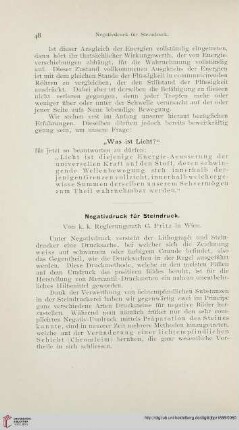Negativdruck für Steindruck