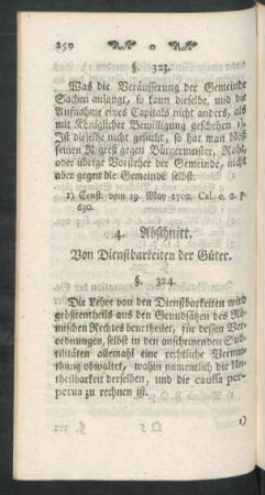 4. Abschnitt. Von Dienstbarkeiten der Güter