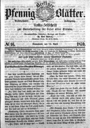 No. 16, Sonnabend, den 16. April