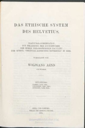 Das ethische System des Helvetius
