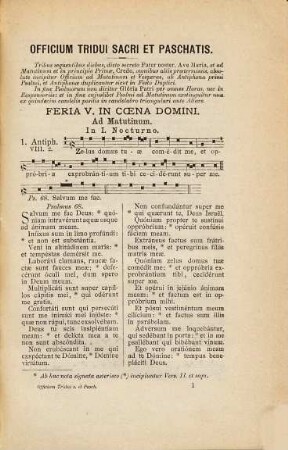 Officium tridui sacri et paschatis : ex editione typica antiphonarii Romani excerptum