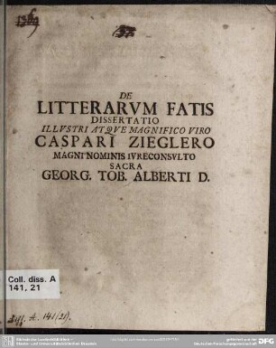 De litterarum fatis dissertatio