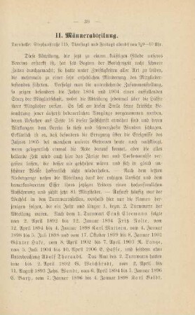 II. Männerabteilung