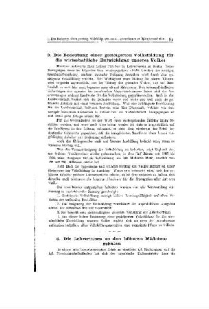 Die Bedeutung einer gesteigerten Volksbildung für die wirtschaftliche Entwicklung unseres Volkes