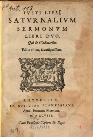 Saturnalium sermonum libri II : qui de gladiatoribus