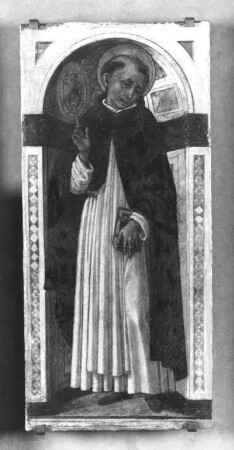 Cozzarelli, Guidoccio di Giovanni (1450-1516 nachweisbar). Der heilige Vinzenz Ferrrer. Holz, 36,5 x 17 cm. Altenburg: Lindenau-Museum