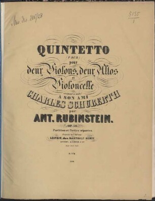 Quintetto (F Dur) pour 2 violons, 2 altos et violoncelle, op. 59