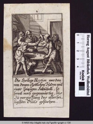 Die Heilige Hostien werden von denen Gottlosen Juden mit einer spitzigen Schuhall, so heint noch gegenwärtig, bis zu vergiessung des allerheiligsten Bluts gestochen.