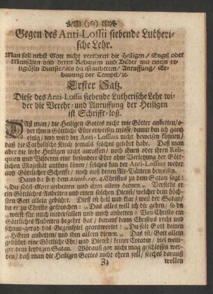 Gegen des Anti-Lossii siebende Lutherische Lehr