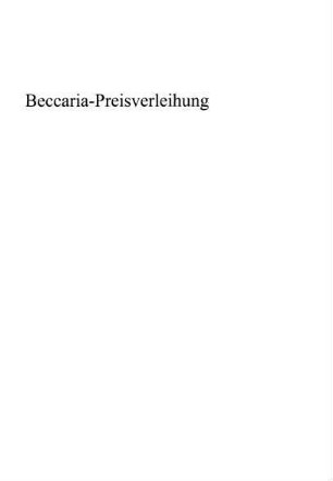 611-630, Beccaria-Preisverleihung